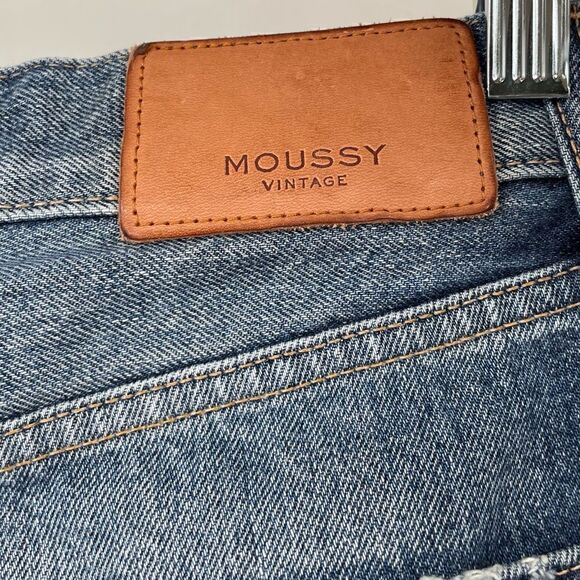 Moussy Vintage Marshall Boy Distressed Busted Knee Chewed Hem High Rise Jeans - Picture 10 of 11